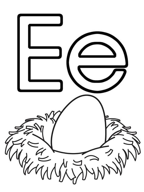 egg letter  coloring page  printable coloring pages  kids