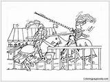 Pages Fight Medieval Coloring Color Online Adults Horse sketch template