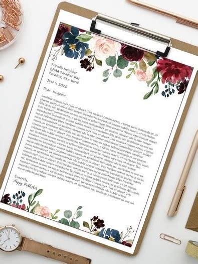 printable letter writing stationery