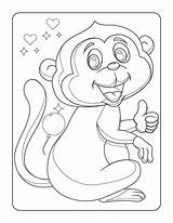 Coloring Monkey sketch template