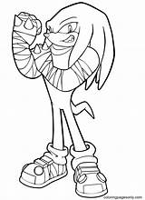 Knuckles Sonic sketch template