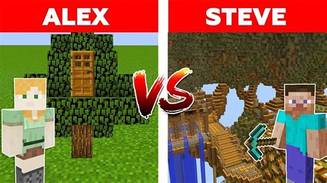 Gİzlİ AĞaÇ Evİ KapiŞmasi Alex Vs Steve 😱 Minecraft