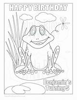 Frog Birthday sketch template