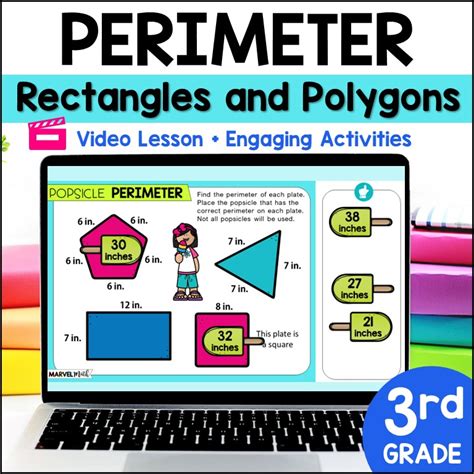 perimeter  polygons digital activities video lesson marvel math