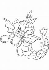 Pokemon Gyarados Coloring Pages Water Type Kids Generation Sugimori sketch template