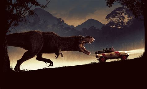 car dinosaur jurassic park tyrannosaurus rex wallpaper