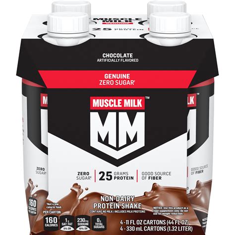 muscle milk genuine protein shake chocolate  fl oz carton  pack walmartcom