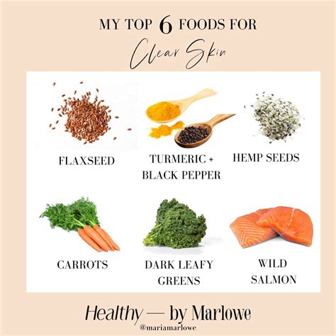 top  foods  clear skin healthy  marlowe