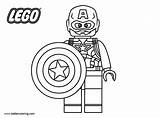 Lego America Captain Coloring Pages Superhero Printable Kids Color Print sketch template