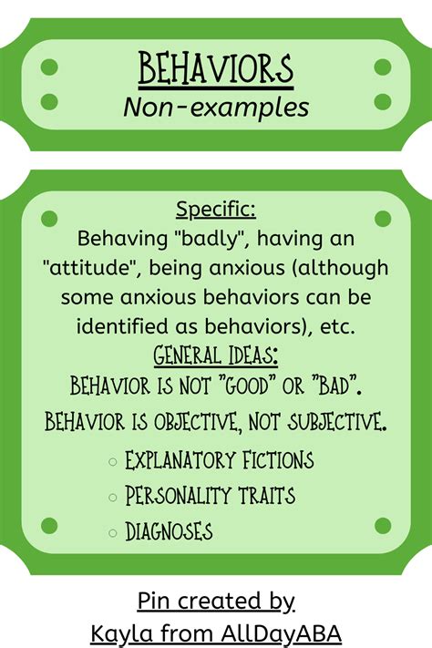 behaviors  examples quick glossary  aba terms part