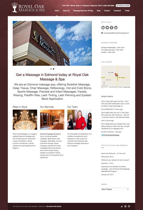 royal oak massage spa website ingage creative