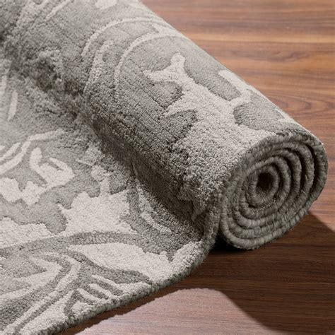 traditional wool damask area rug gray    addison rugs