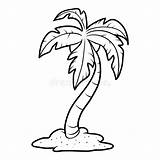 Coloring Palm Beach Tree Illustration Stock Book sketch template