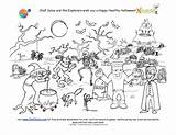Coloring Kids Graveyard Halloween Scene Sheet Printable Monster Printables Box Activity Fun Education Right Themed sketch template