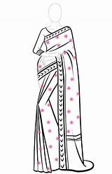 Saree Sari Dresses Sarees Idrawfashion Lehenga Batik Jjj Beginners sketch template