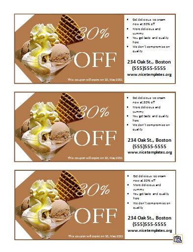 ice cream coupon template