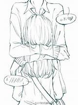Lineart Parejas Hugging Abrazo Behind Animes Suzu Character Emoticon Bubbles Psychopathe Embarrassed Romance Doodle Esboço Favim Casais Shirt Eshu Paare sketch template