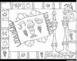 Shabbat Jewish Shavuot Torah Shabbos Colouring Coloringareas Challah Hebrew sketch template