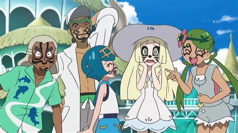 Pokemon Mallow And Lana Laughing At Lillie S Face That