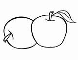 Apples Two Coloring Coloringcrew Fruits Book sketch template