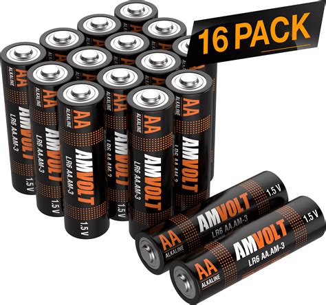 amvolt  pack aa batteries power premium lr alkaline battery  volt walmartcom walmartcom