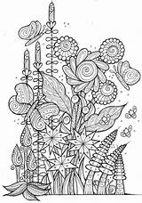 Coloring Pages Spring Adult Butterflies Bees Flowers Printable Flower Drawing Favecrafts Patterns Print Mandala Book Together Butterfly Entertained Keep sketch template