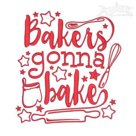 bakers gonna bake embroidery design