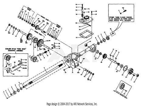 troy bilt horse ii hp roto tiller sn   parts diagram  transmission assemblies