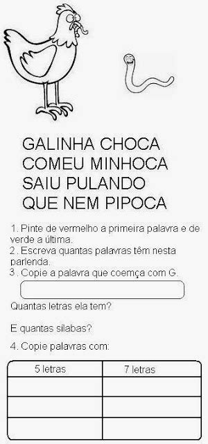 Sequência Didática Para Trabalhar A Parlenda Galinha Choca — SÓ Escola