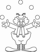 Clown Clipart Juggling Coloring Clipartix sketch template
