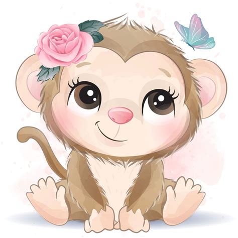 thousand cartoon baby monkey royalty  images stock