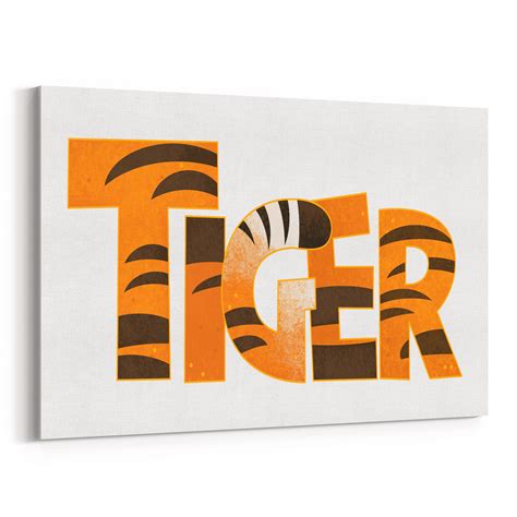 tiger letters beautiful canvas print personalise   quote
