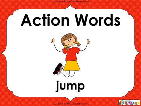 action words verbs teaching resources