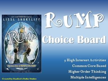 rump true story  rumplestiltskin choice board menu  study book