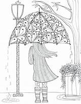 Coloring Rainy Pages Adults Printable sketch template
