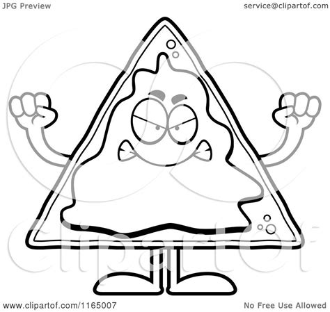 cartoon clipart   mad nacho mascot vector outlined coloring page