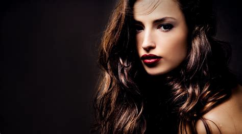 Wallpaper Face Women Long Hair Brunette Singer Red Lipstick