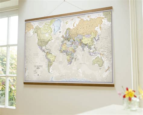 classic map   world wall hanging  maps international