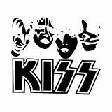 Kiss Band Stencil Ballzbeatz Silhouette Decal Coloring Book Rock Decals sketch template