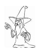 Coloring Wizard Pages Wizards Fantasy Wand sketch template
