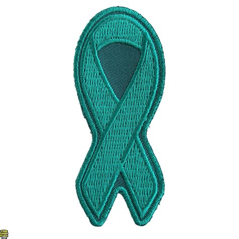 teal ptsd awareness ribbon patch support ribbons thecheapplace