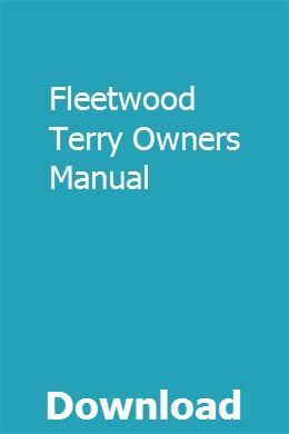 fleetwood terry owners manual car key programming repair manuals owners manuals