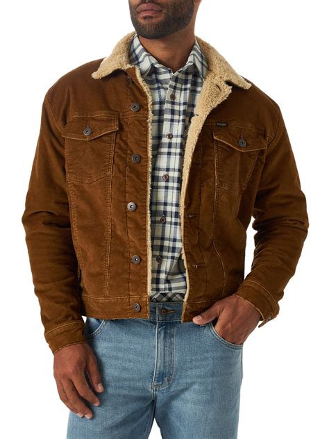 wrangler mens corduroy sherpa lined trucker jacket walmartcom