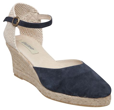 dune womens nashville navy blue ladies espadrille wedge sandals shoes