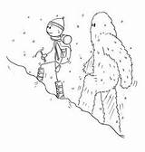Mountaineer Alpinist Cartoon Drawing Vector Zdeneksasek sketch template