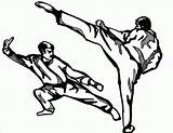 Coloring Karate Kickboxing sketch template