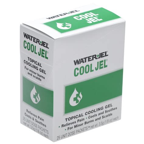water jel cool jel packets box mfasco health safety