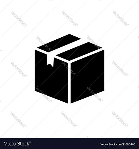box icon black royalty  vector image vectorstock