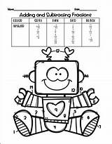 Fractions Color Adding Subtracting Answer Followers sketch template