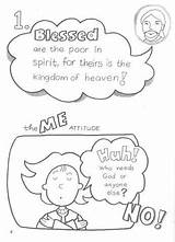 Beatitudes Coloring Pages School Kids Sunday Activity Poor Spirit Book Matthew Bee Blessed Activities Attitudes Lessons Hunger Bible Righteousness Those sketch template